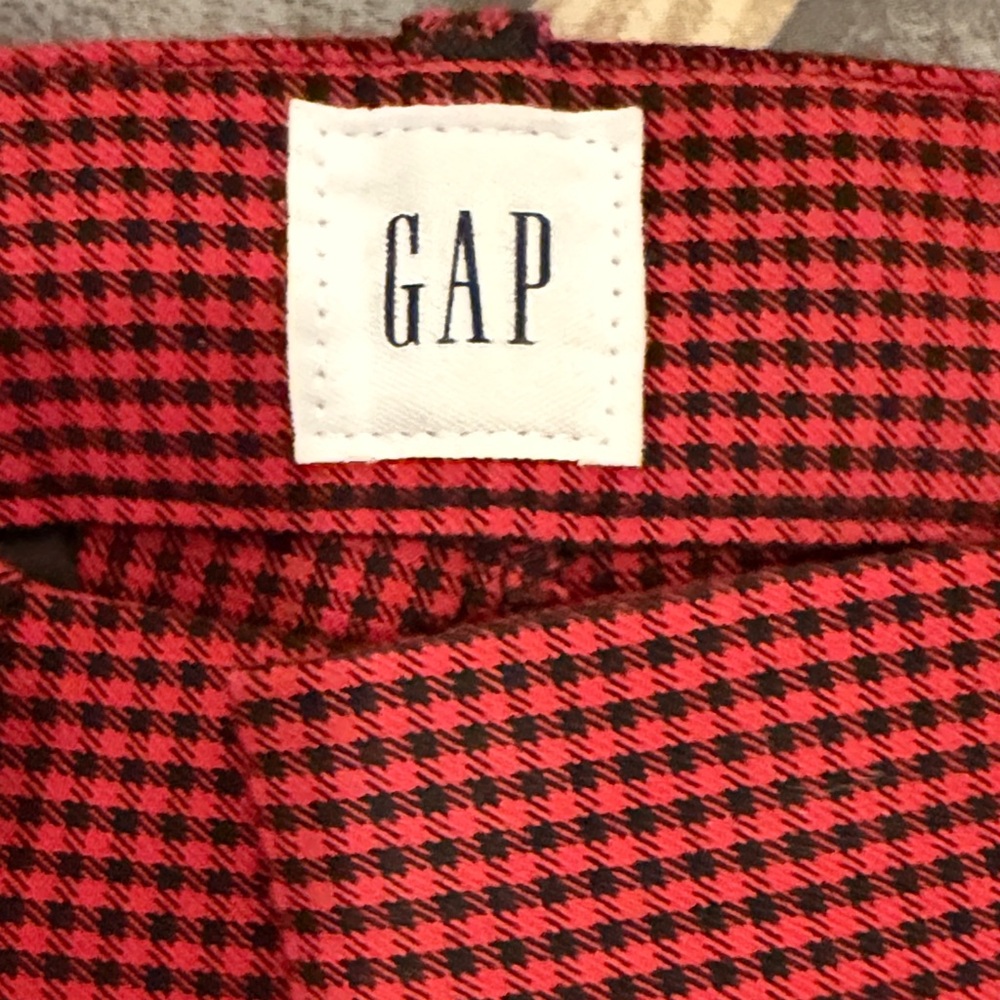 GAP Women's Red Checkered Skinny Pants - Picture 2 of 7